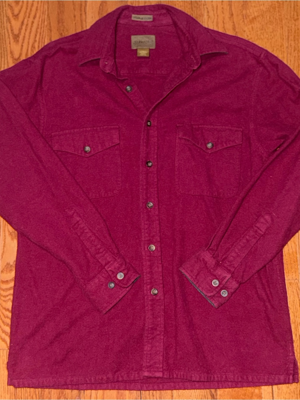 St. John's Bay Men's Button-Down Shirt in Deep Berry